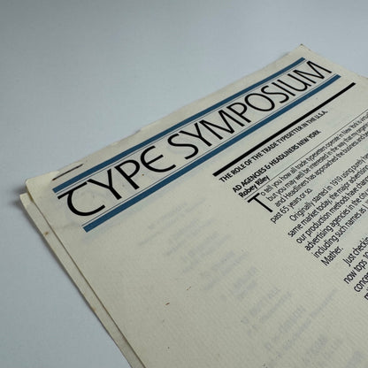 Type Symposium. The role of the trade typesetter in USA Whittaker/Compugraphic