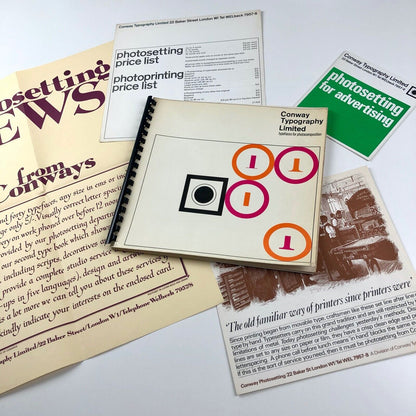 Conway Typography Limited – typefaces for photocomposition | Brochure & ephemera