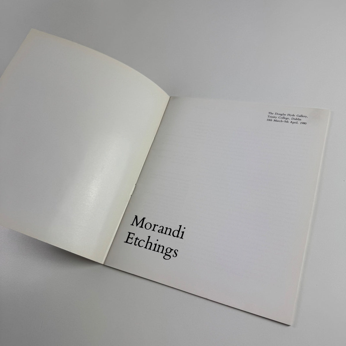 Morandi Etchings. Intro by Stefania Massari | Douglas Hyde Gallery, Dublin 1980