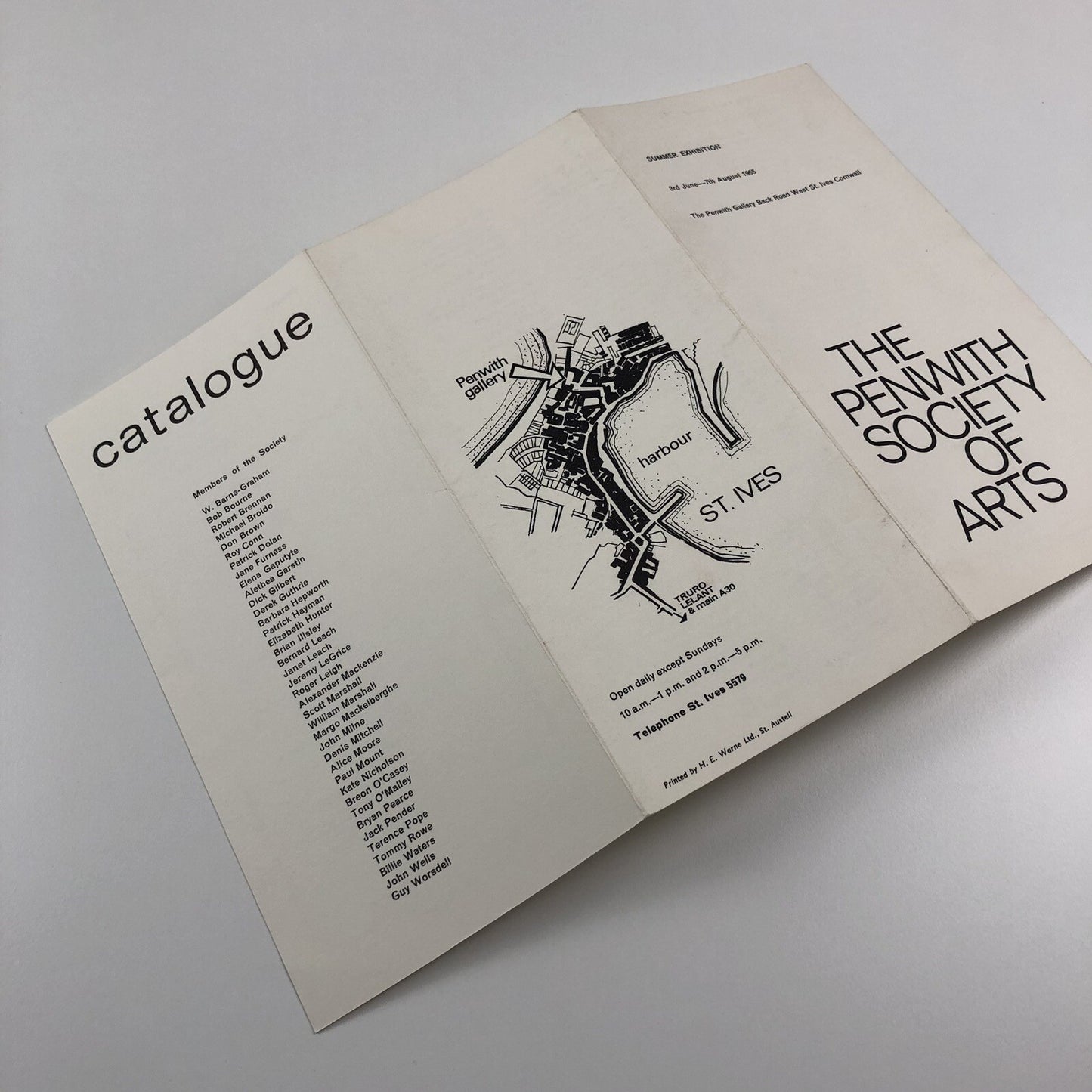 Folded card – The Penwith Society of Arts Summer Exhibition, 1965