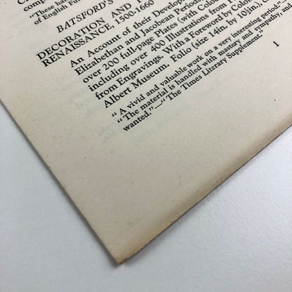 B. T. Batsford – List of books on Decoration, and Architecture | Undated c.1930s?