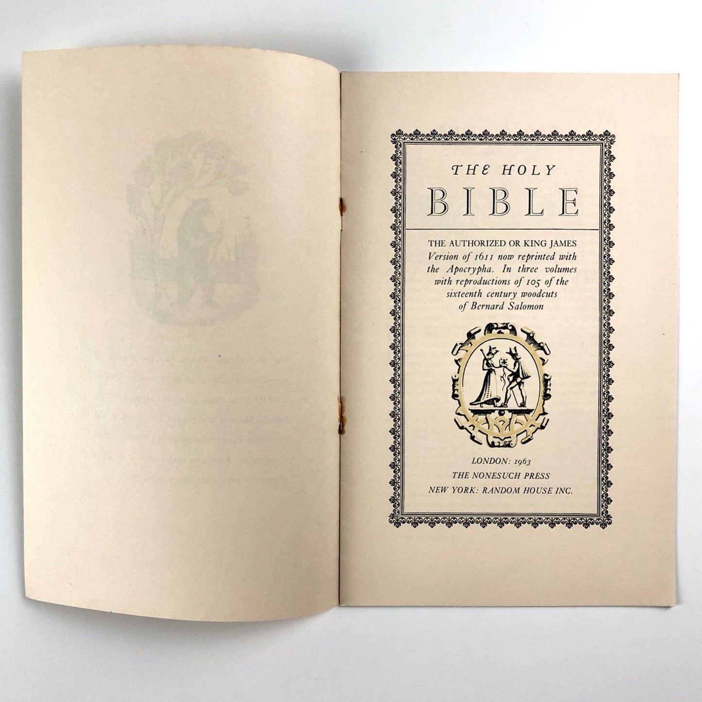 Prospectus for The Bible, September 1963 | Designed by Francis Meynell and printed by the University Press Oxford and the University Press Cambridge | Nonesuch Press