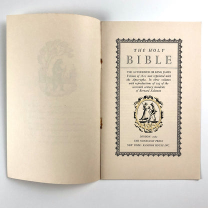 Prospectus for The Bible, September 1963 | Designed by Francis Meynell and printed by the University Press Oxford and the University Press Cambridge | Nonesuch Press