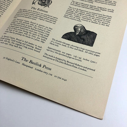 Prospectus for Daniel Defoe, Robinson Crusoe | Basilisk Press| illustrations by Edward Gordon Craig