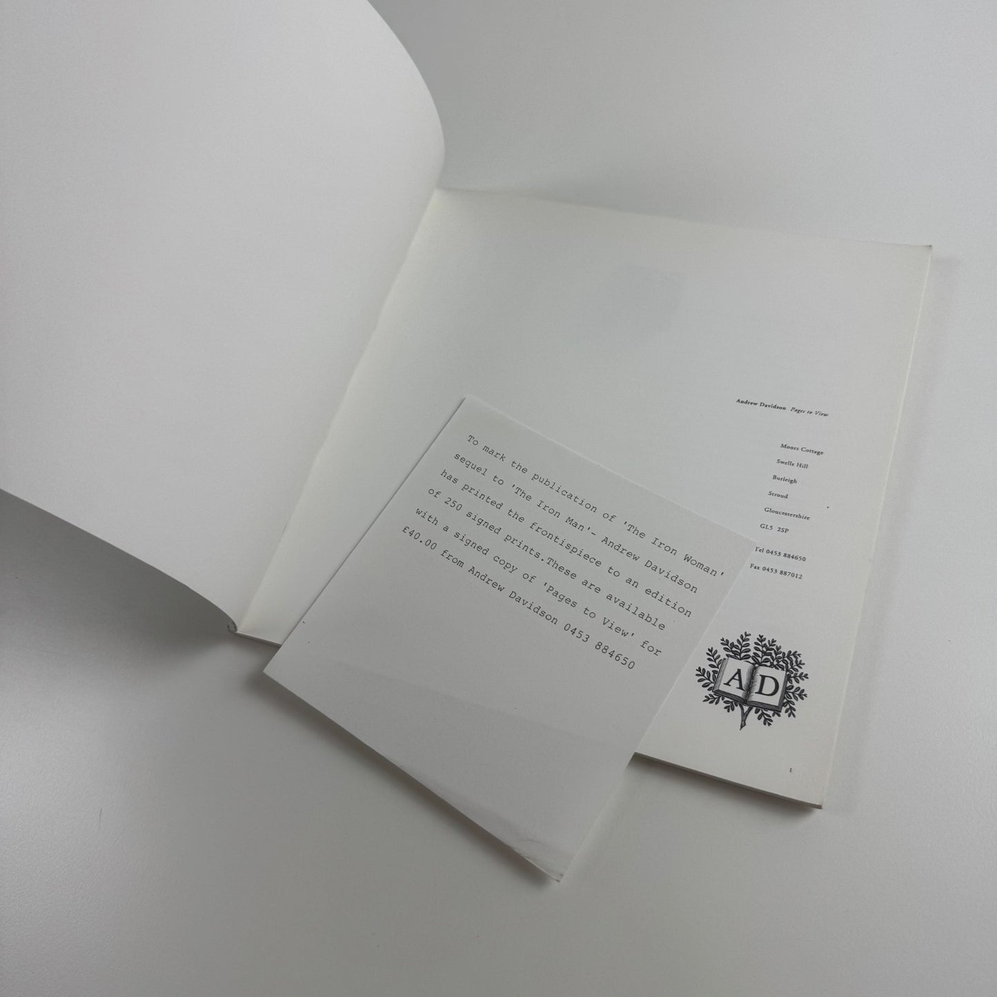 Andrew Davidson. Pages to View | undated catalogue