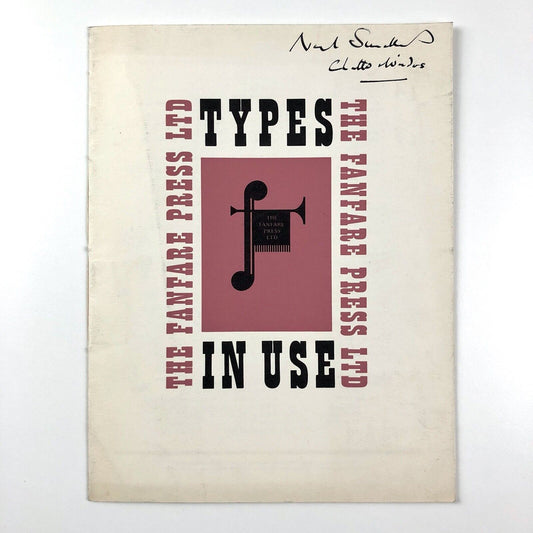 Types in Use – The Fanfare Press Ltd | Type specimen booklet, complete list of founts