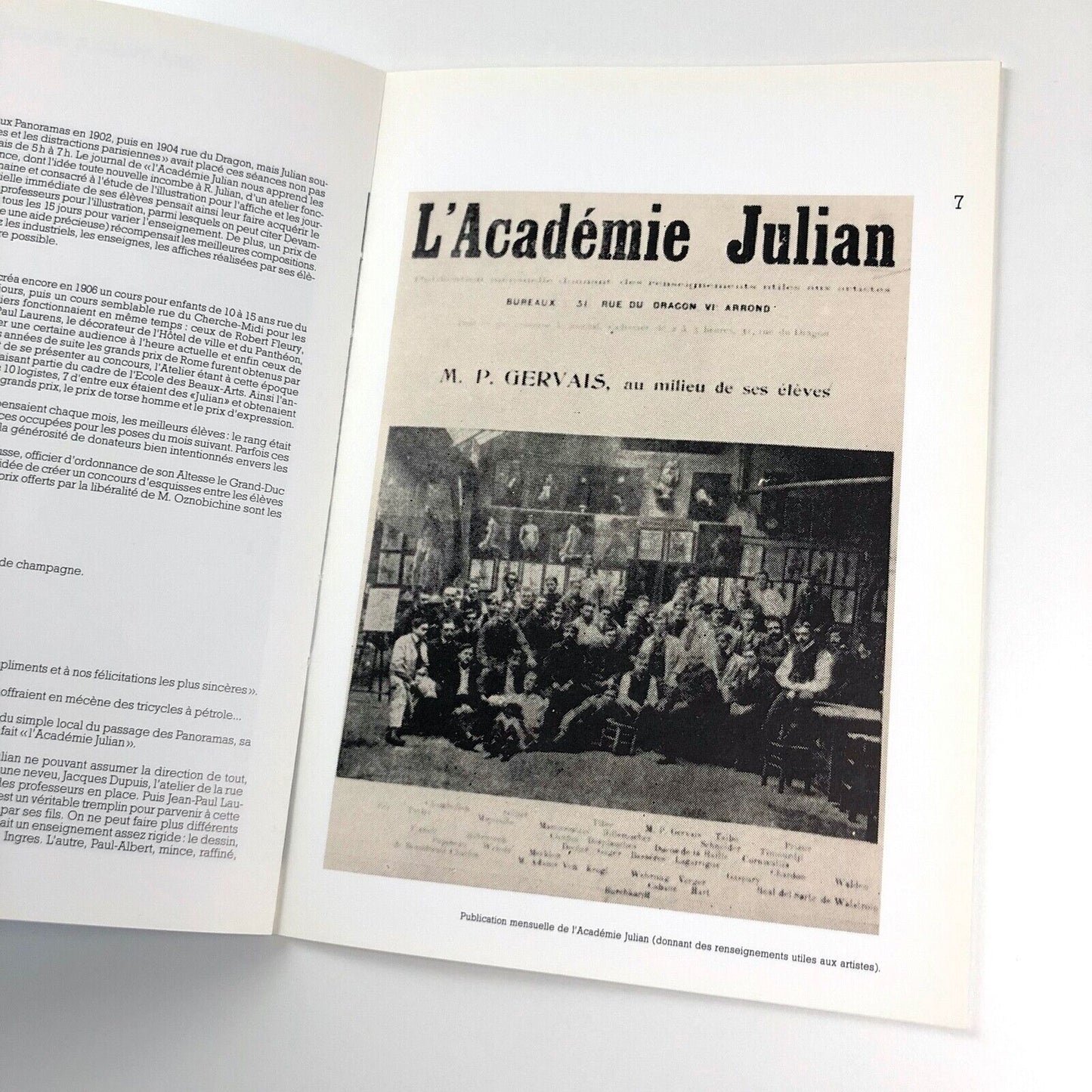 Académie Julian 1868 -1968 Historique 31 Rue du Dragon Paris | 1985