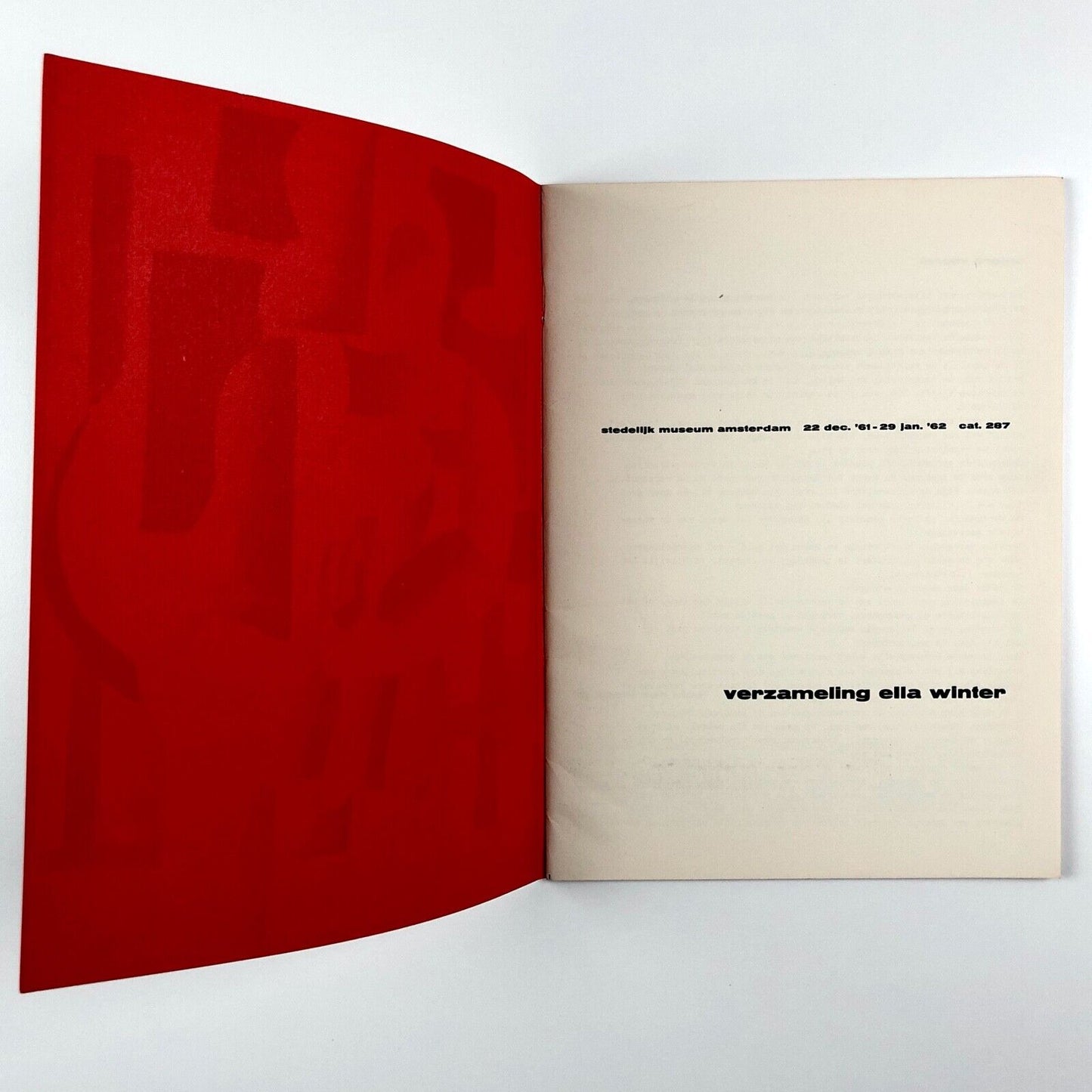 Verzameling Ella Winter | Stedelijk Museum, 1961 | Text design by Willem Sandberg
