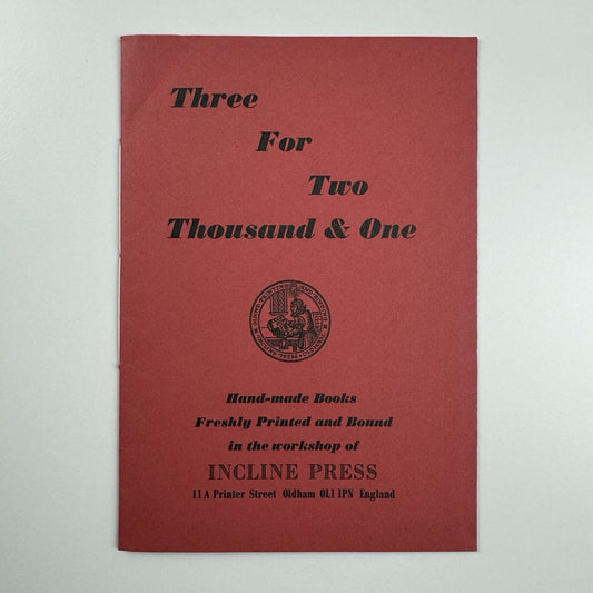 Three For Two Thousand & One | Incline Press booklet, 2001
