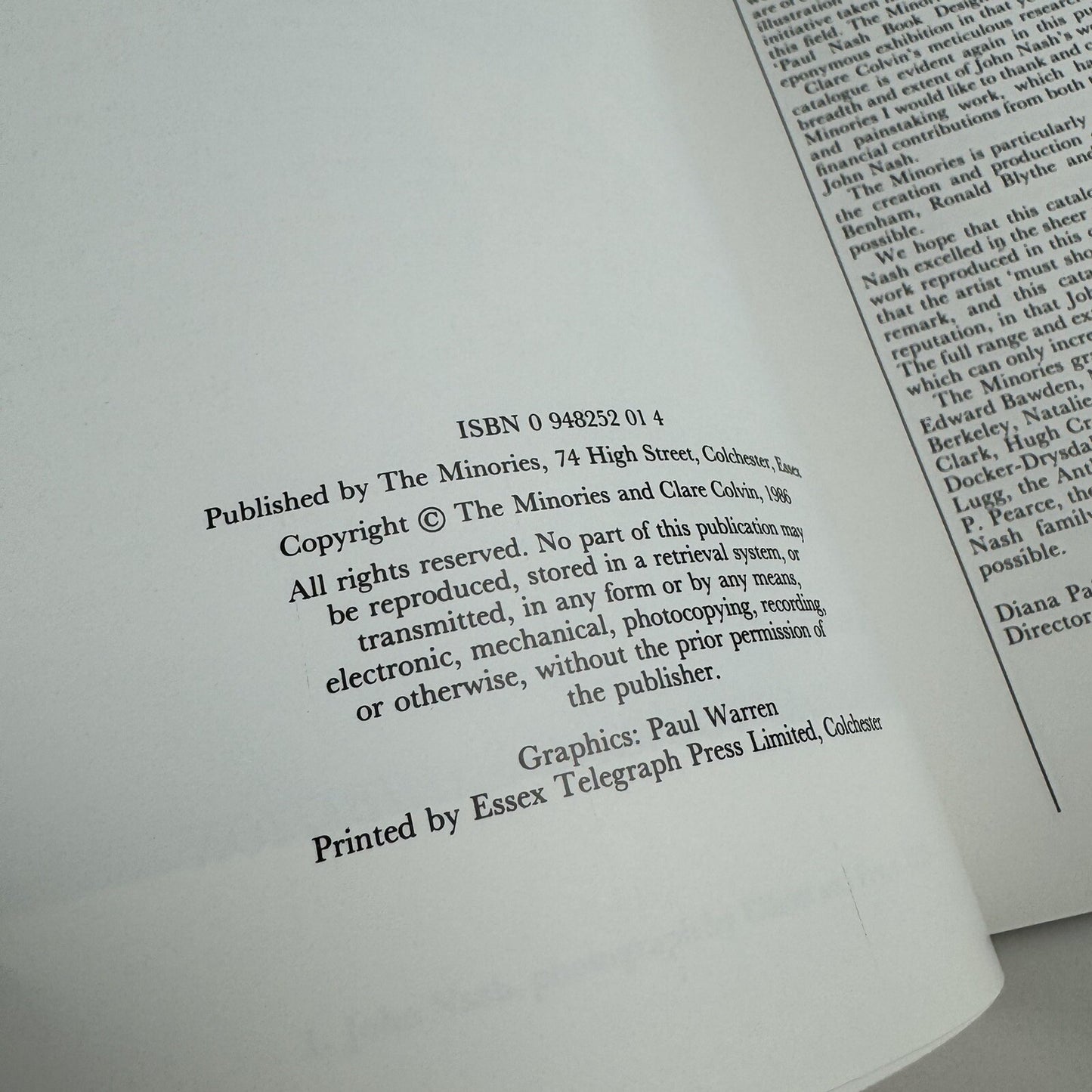 John Nash – Book Designs | By Clare Colvin | Minories Touring exhibition, 1986