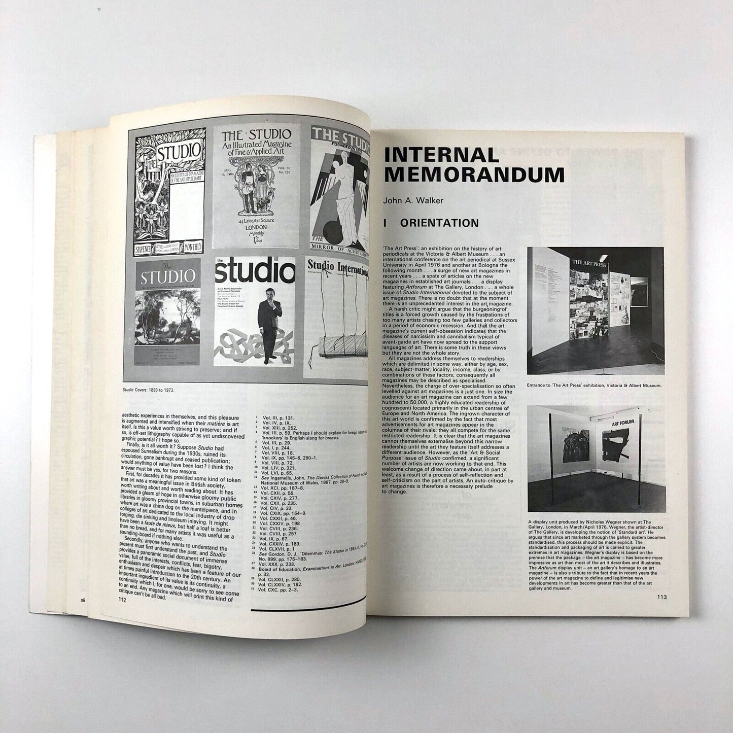Studio International Journal of Modern Art Sep/Oct 1976 | 'Art Magazines' special