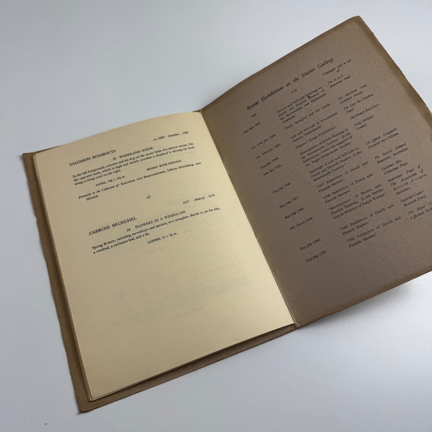 Catalogue of the 1951 exhibition of Dutch & Flemish Masters | Eugene Slatter, London, 1951 + private view invite