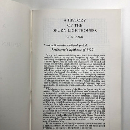 A History of the Spurn Lighthouses by G. De Boer | E. Yorks Local History , 1984