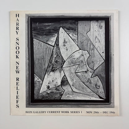 Leaflet for Harry Snook New Reliefs | Ikon Gallery Current Work Series 1, 1978