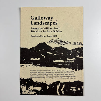 Prospectus for Galloway Landscapes poems by William Neill woodcuts by Stan Dobbin | Previous Parrot Press