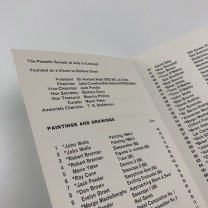 Folded card – The Penwith Society of Arts Summer Exhibition, 1965