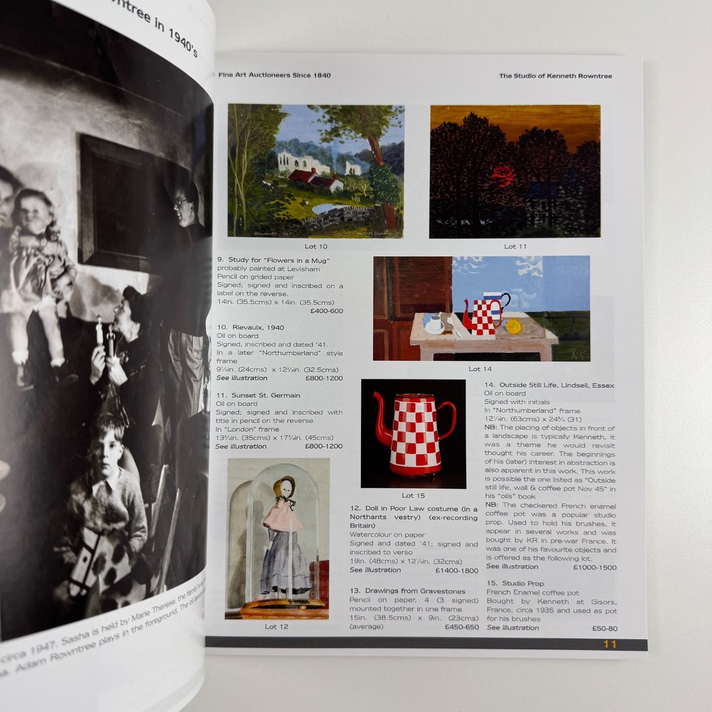The studio of Kenneth Rowntree | auction catalogue Anderson & Garland 8 September 2009