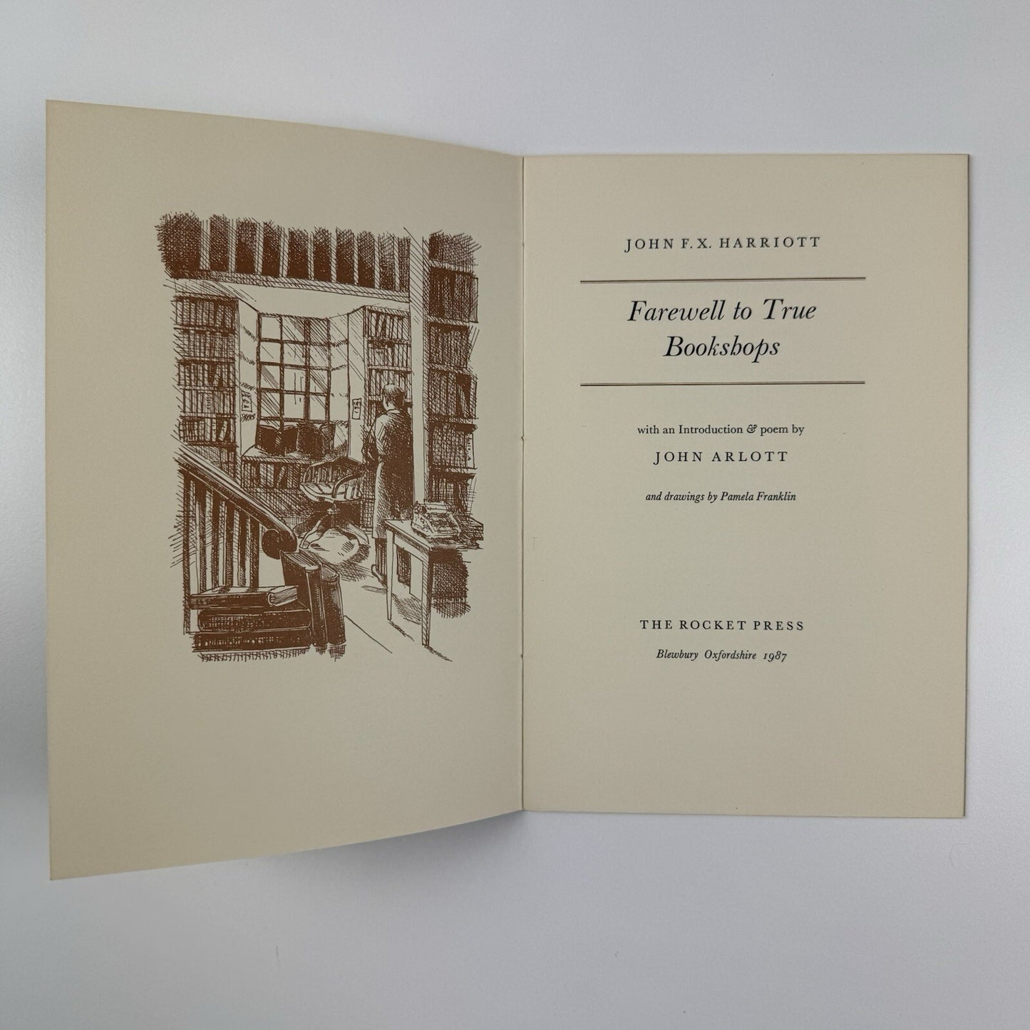 Farewell to True Bookshops by John F.X. Harriott | The Rocket Press, 1987