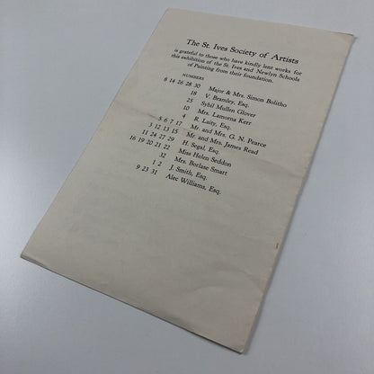 St Ives Society of Artists | Winter Exhibition catalogue leaflet, 1970-71 | Newlyn artists