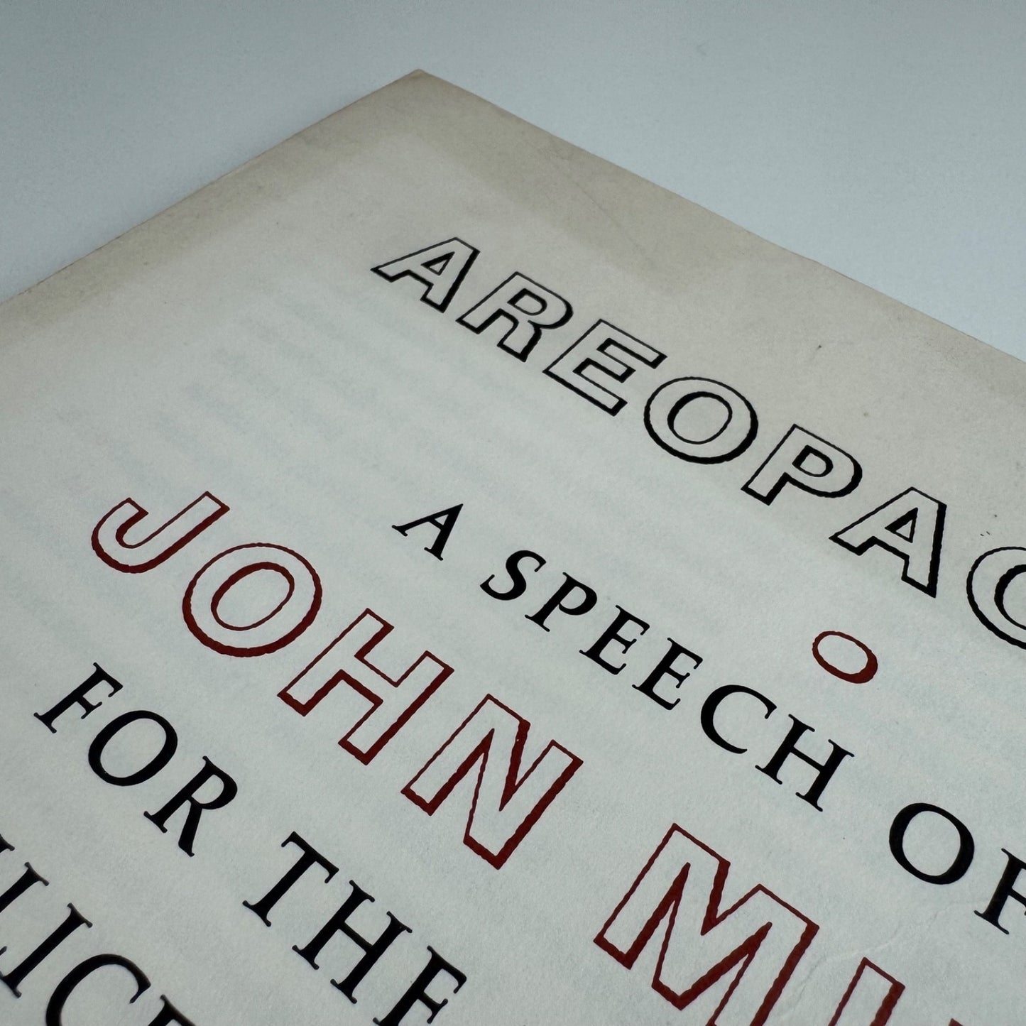 Prospectus for Aeropagitica A speech of Mr John Milton for the liberty of unlicensed printing to the Parliament of England | Rampant Lion Press undated