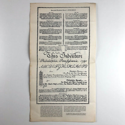 Keepsake presented to the Friends of The Composing Room, Inc.  A Specimen of Printing Types Benjamin Franklin Bache's Printing Office