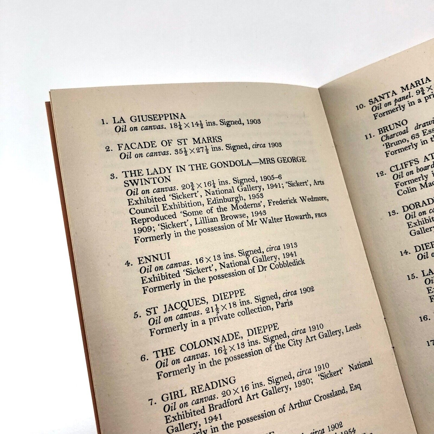 Walter Sickert - Paul Delance | Roland Browse Delbanco exhibition booklet, 1957