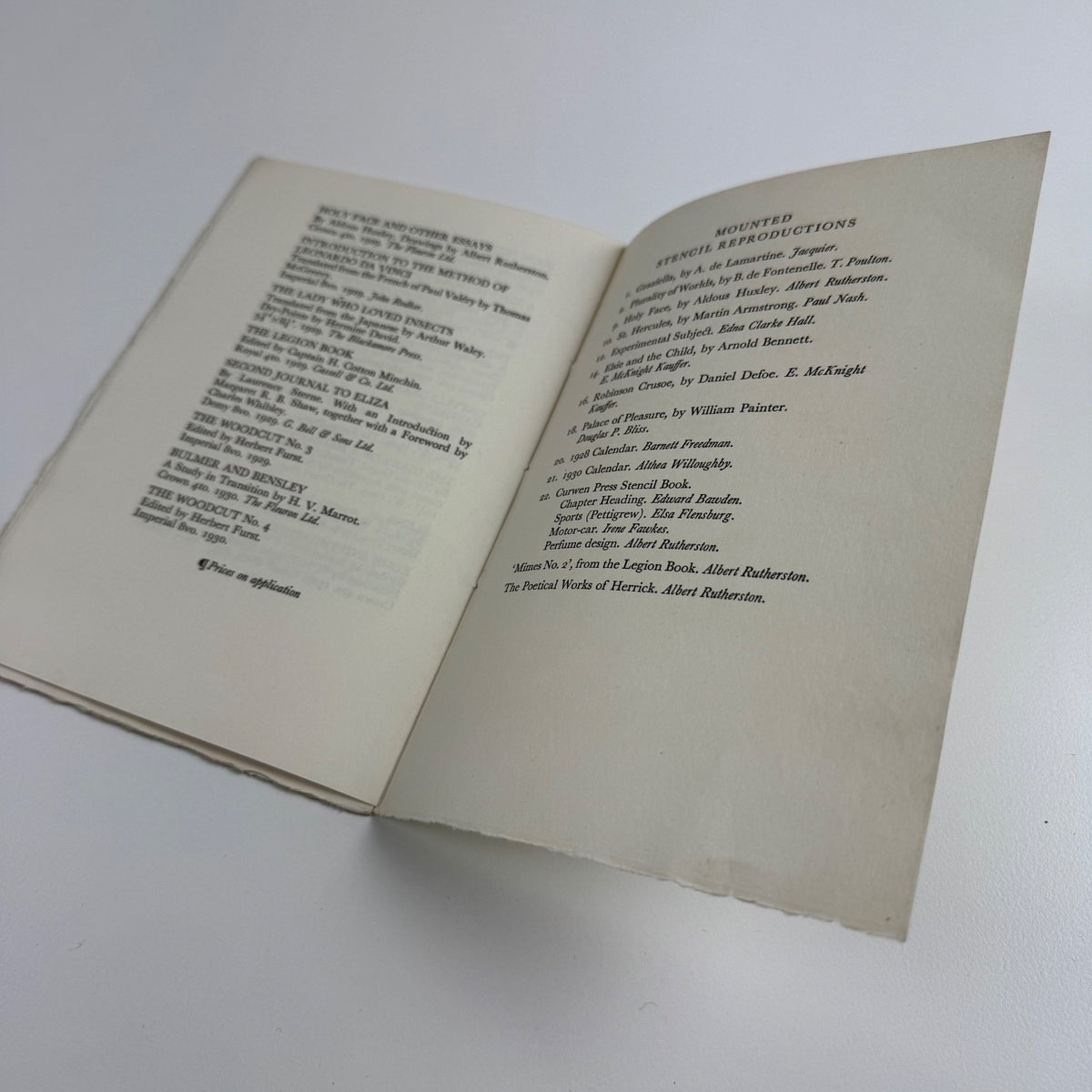 A catalogue of a selection of books printed at The Curwen Press Plaistow London on view at E. Weyhe Inc 794 Lexington Avenue, New York | introduction by Hamish Miles