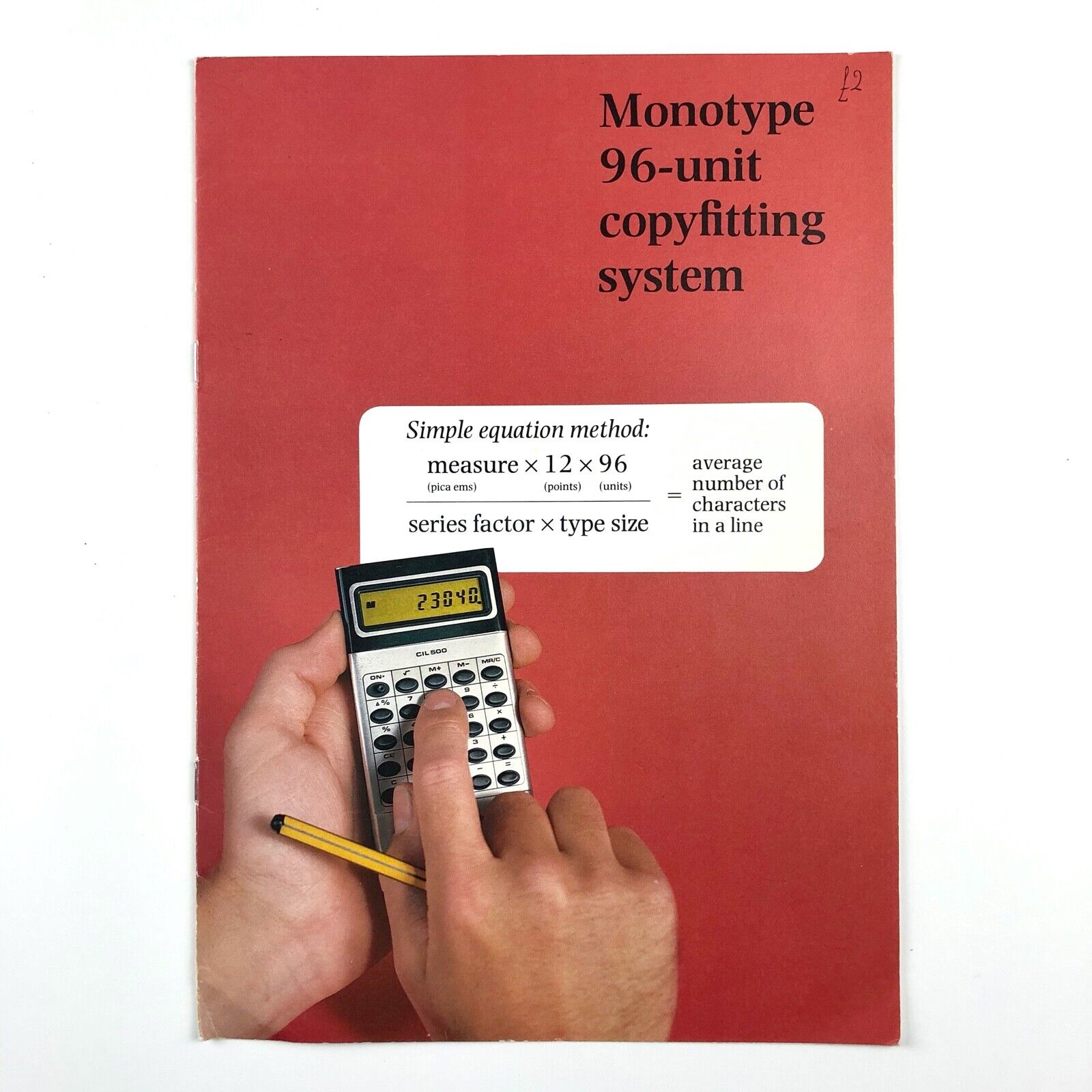 Monotype 96-unit Copyfitting System | Technical reference guide, 1980s ...