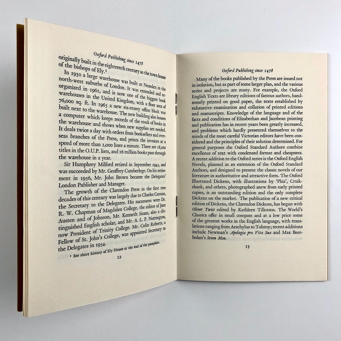 Oxford Publishing since 1478 by Derek Hudson | Oxford University Press, 1966 edition