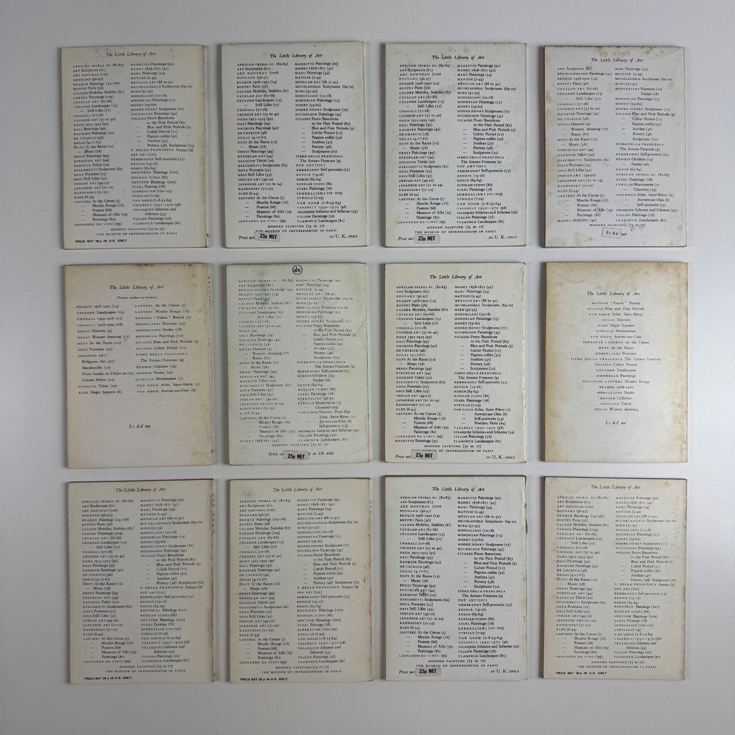 12 x Methuen Little Library of Art books art movements and artists