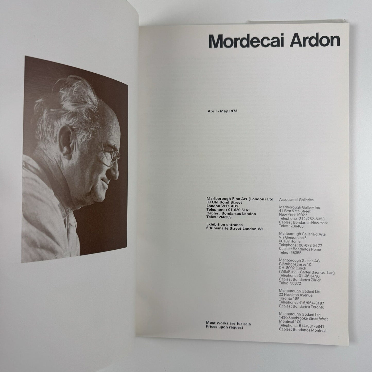 Mordecai Ardon | Marlbrough exhibition catalogue, Feb-March 1962 | Gordon House design