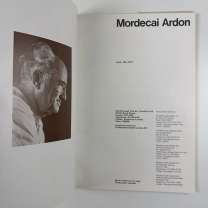 Mordecai Ardon | Marlbrough exhibition catalogue, Feb-March 1962 | Gordon House design