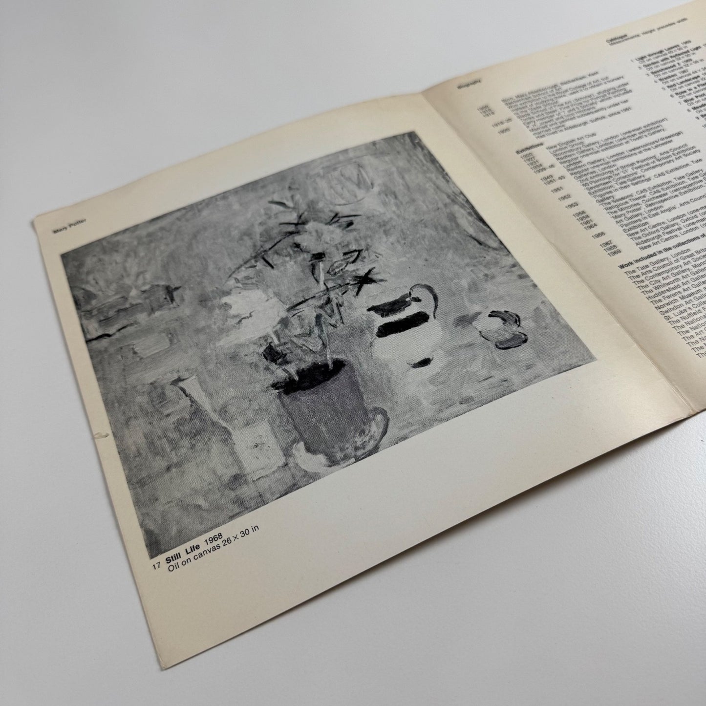 Folding card/catalogue Mary Potter | New Art Centre, 1969