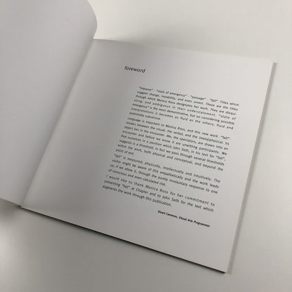 Fall. Monica Ross | Chapter, Wales 1994 exhibition catalogue