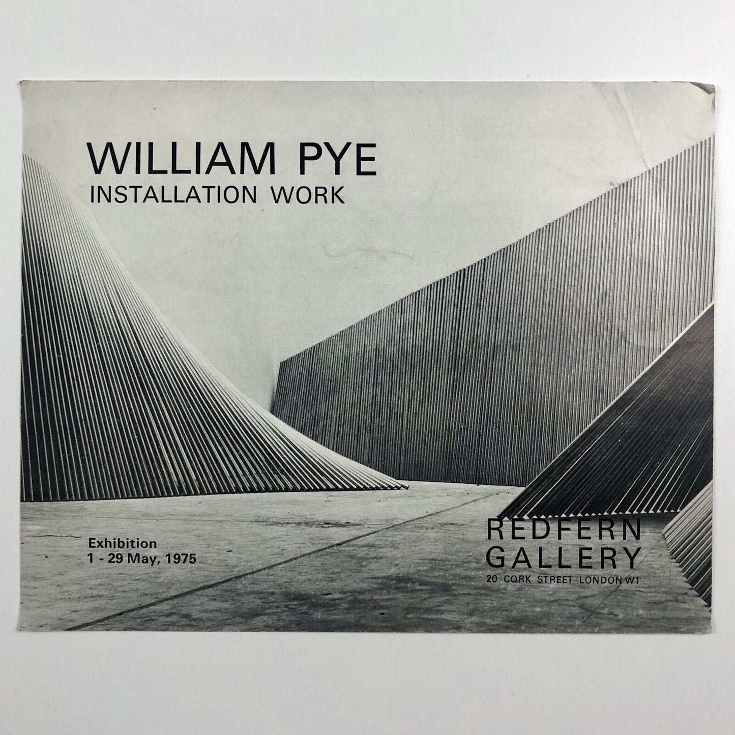 William Pye. Installation Work | Redfern Gallery promotional card 1975