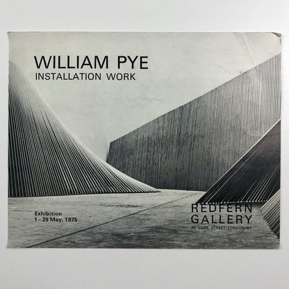 William Pye. Installation Work | Redfern Gallery promotional card 1975