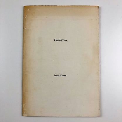 Transit of Venus by David Willetts | Coracle Press, 1975 | signed and numbered