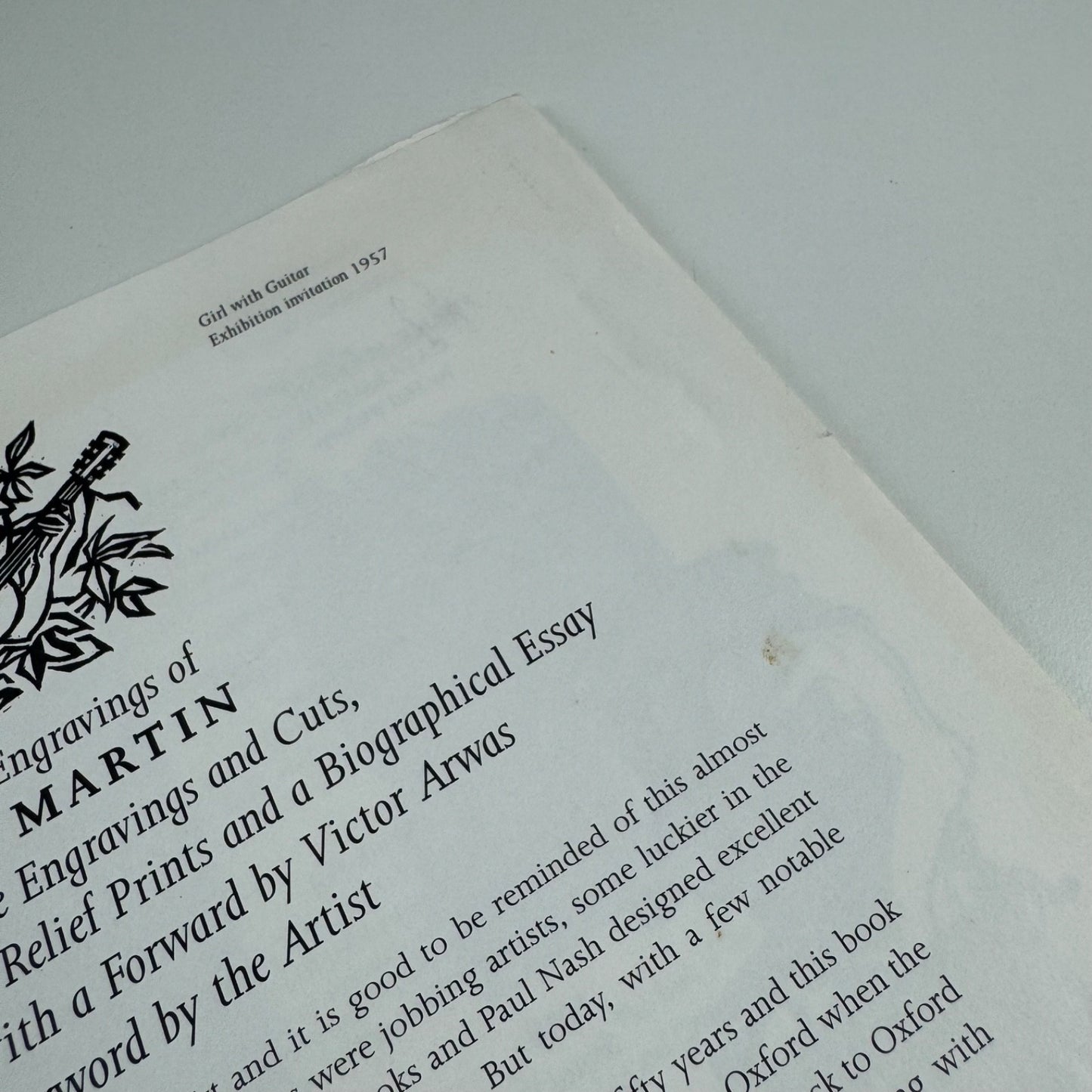Prospectus for The Wood Engravings of Frank Martin by Hal Bishop | Previous Parrot Press, 1998