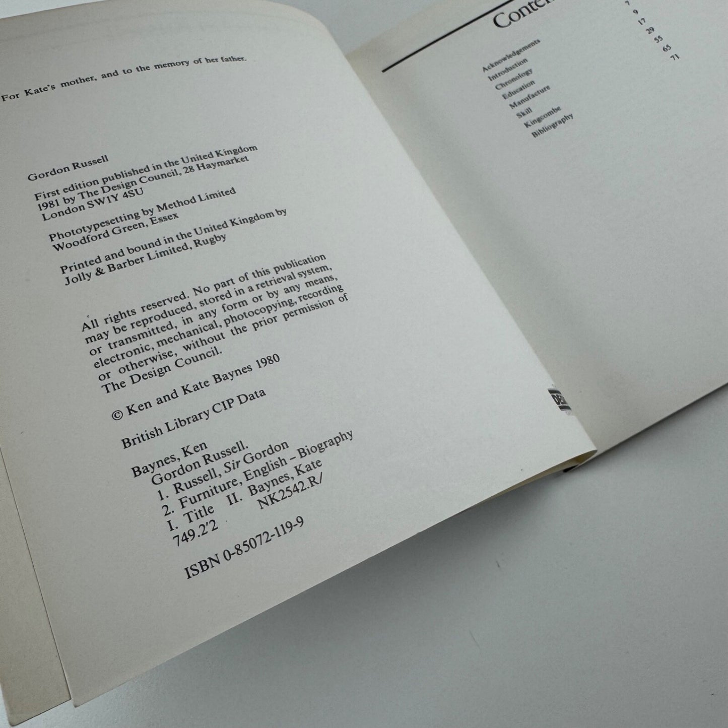 Gordon Russell by Ken and Kate Baynes |  Design Council, 1981