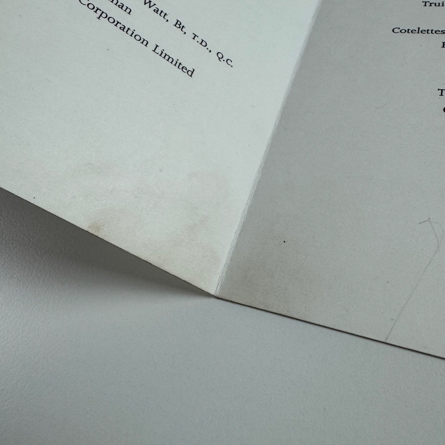 Menu for London and District Monotype Users' Association Monotype Joanna