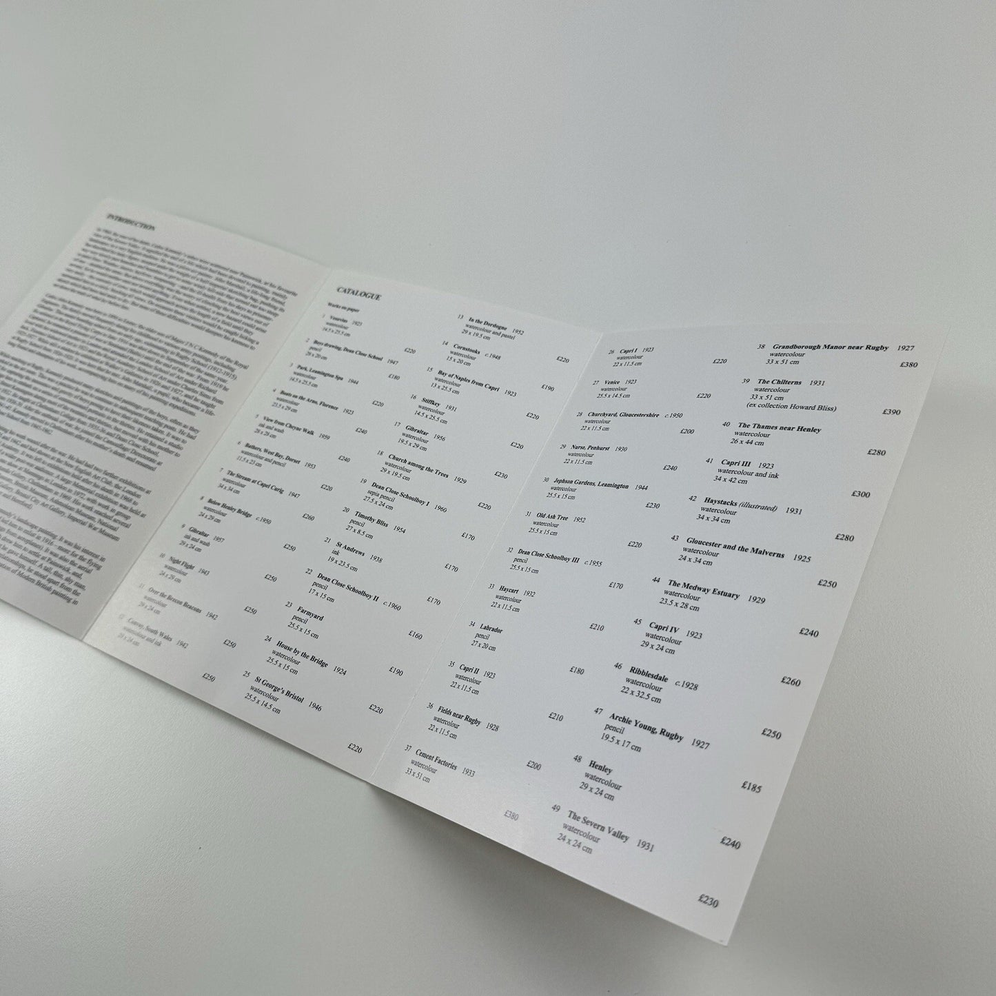 Folded card/catalogue – Cedric Kennedy | Sally Hunter Fine Art, 1997