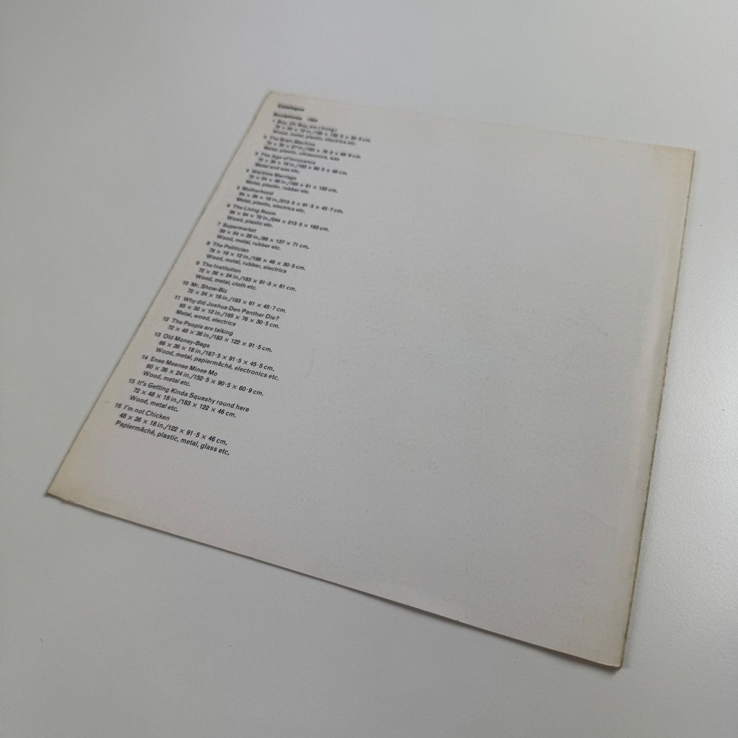 Bruce Lacey | Marlborough Janury 1965 cat. 154 design by Gordon House