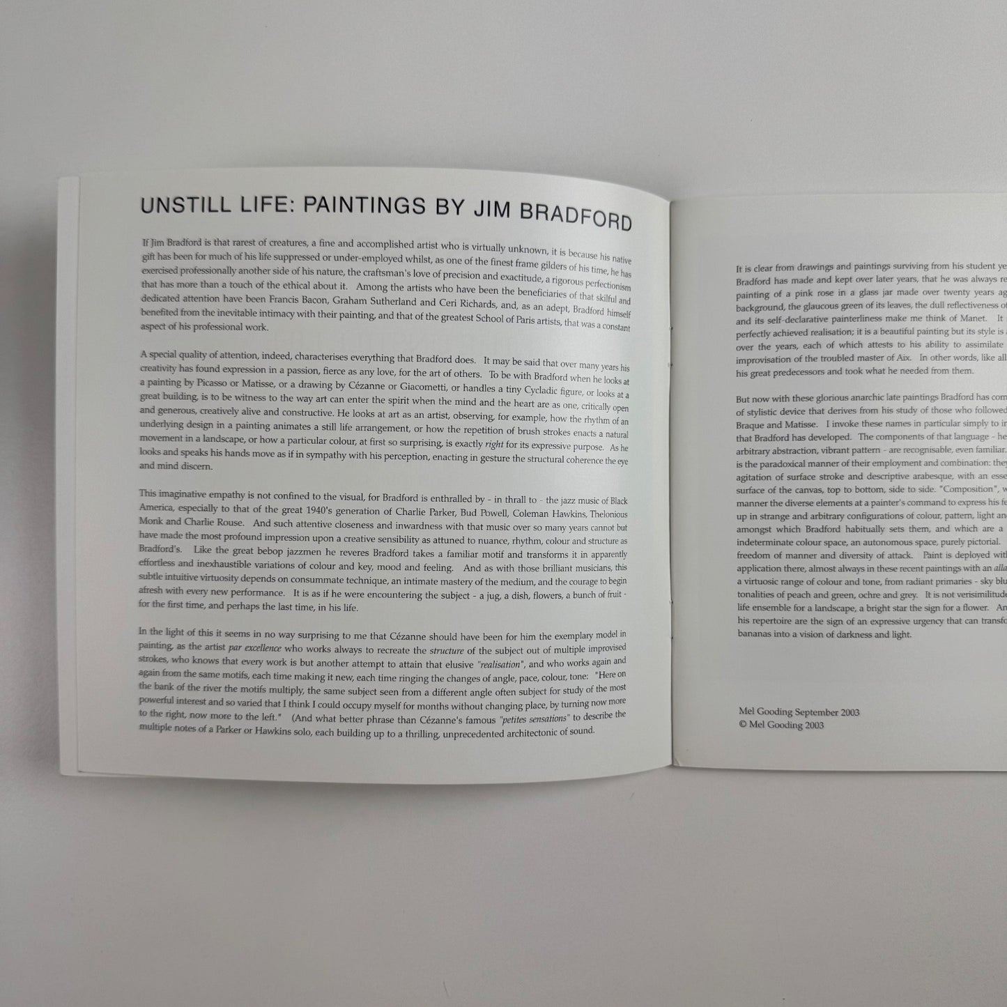 Jim Bradford. The unstill life | Collins & Hastie, 2003