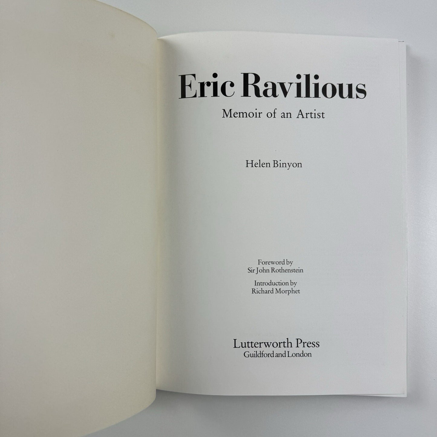 Eric Ravilious. Memoir of an Artist by Helen Binyon | Lutterworth Press, 1983