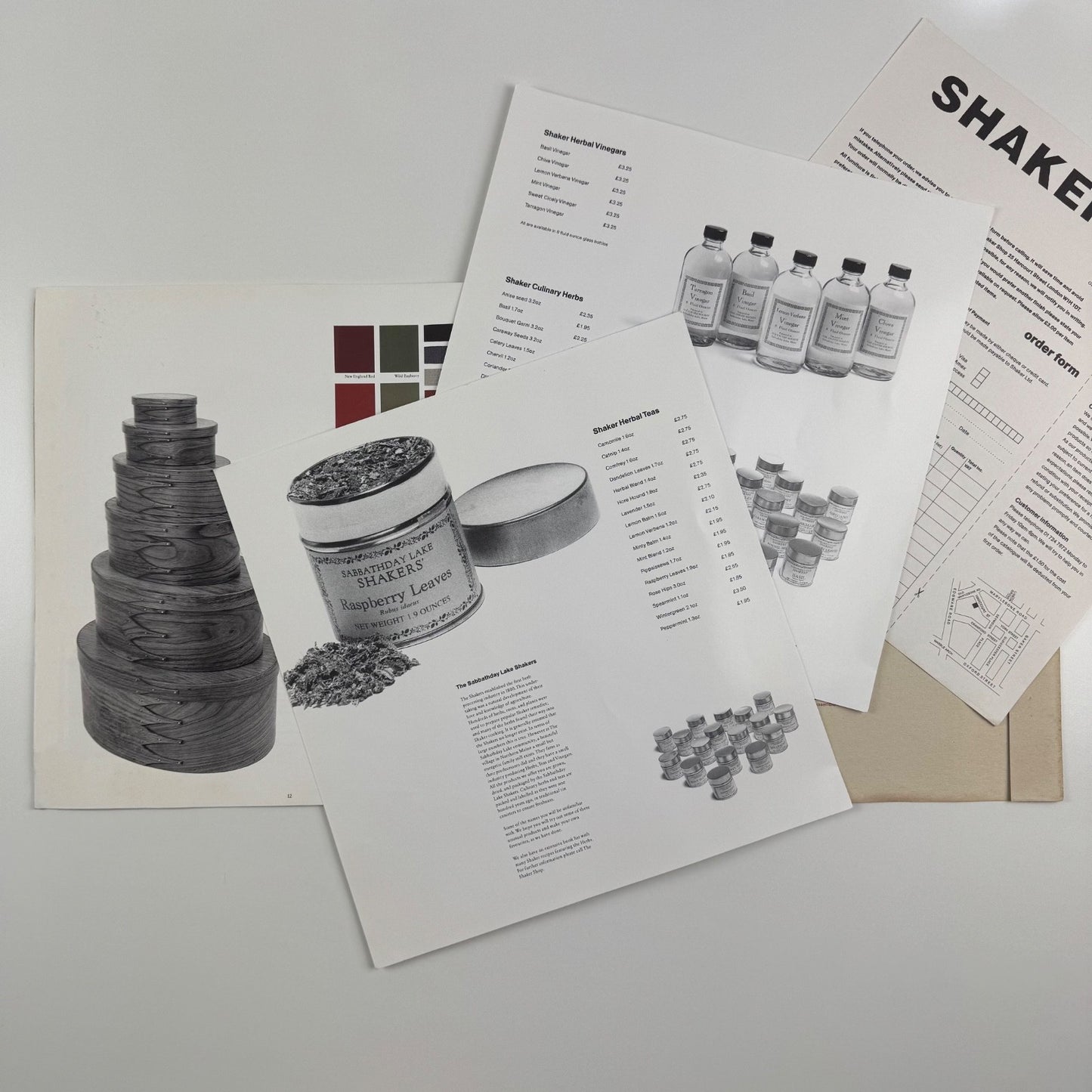 The Shaker [furniture] Shop London catalogue and price list. Dated 1989