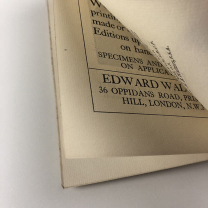 Edward Walters – Member of the Hand Printers Association | Promotional leaflet | Undated, 1930s?