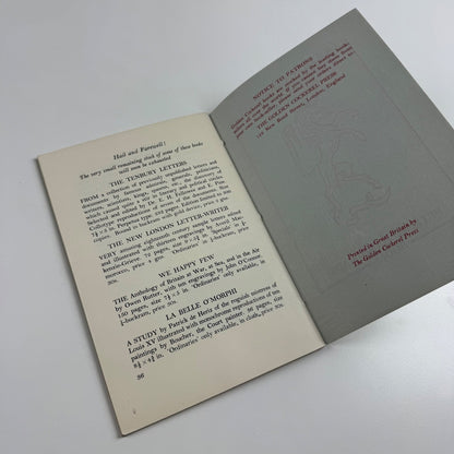 Golden Cockerel Private Press British Hand-made books. Spring 1955