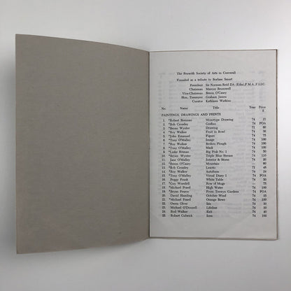 Catalogue – Penwith Winter exhibition 1974 | The Penwith Society