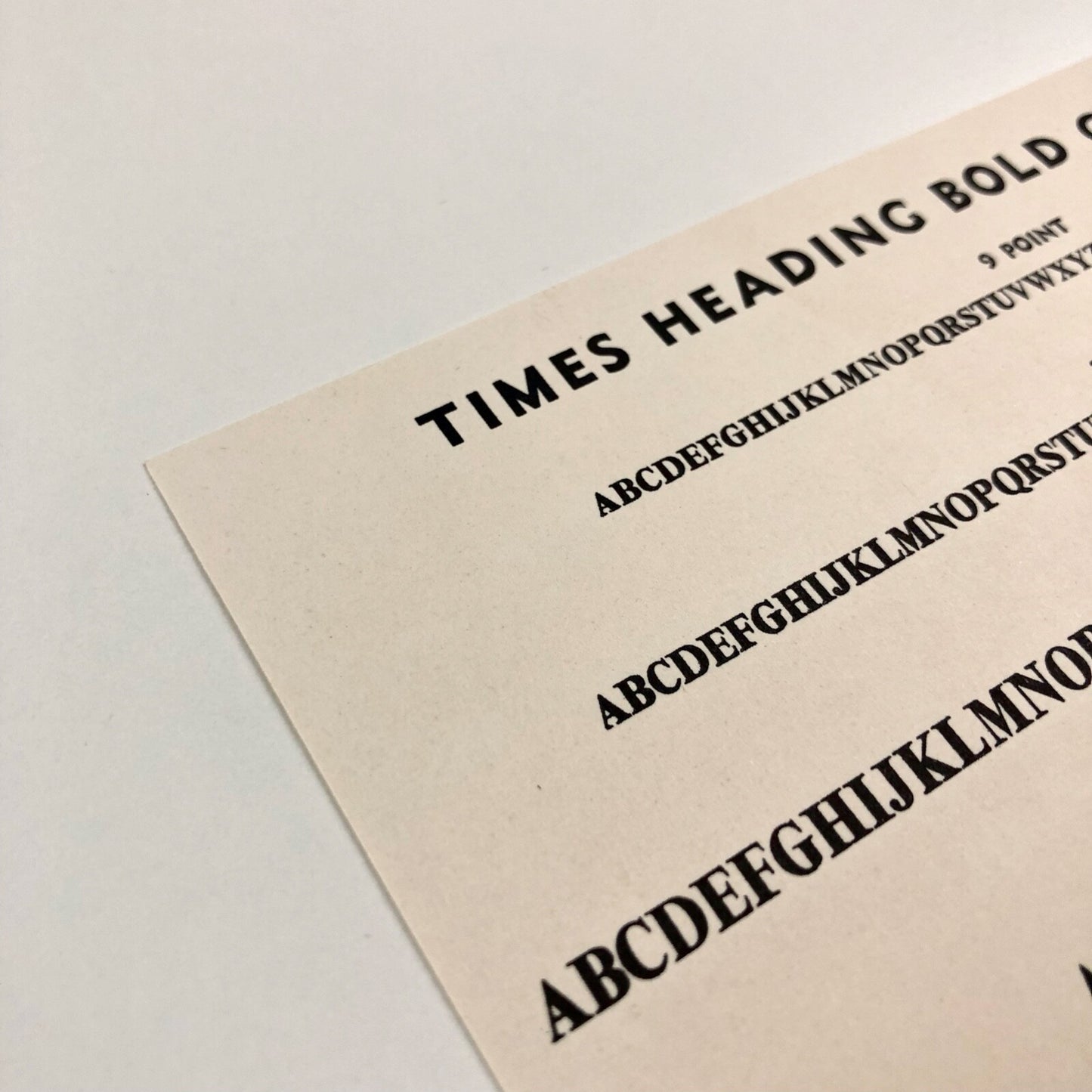 Metroblack / Times Heading Bold Condensed | 2-page type specimen card | William Addison Dwiggins