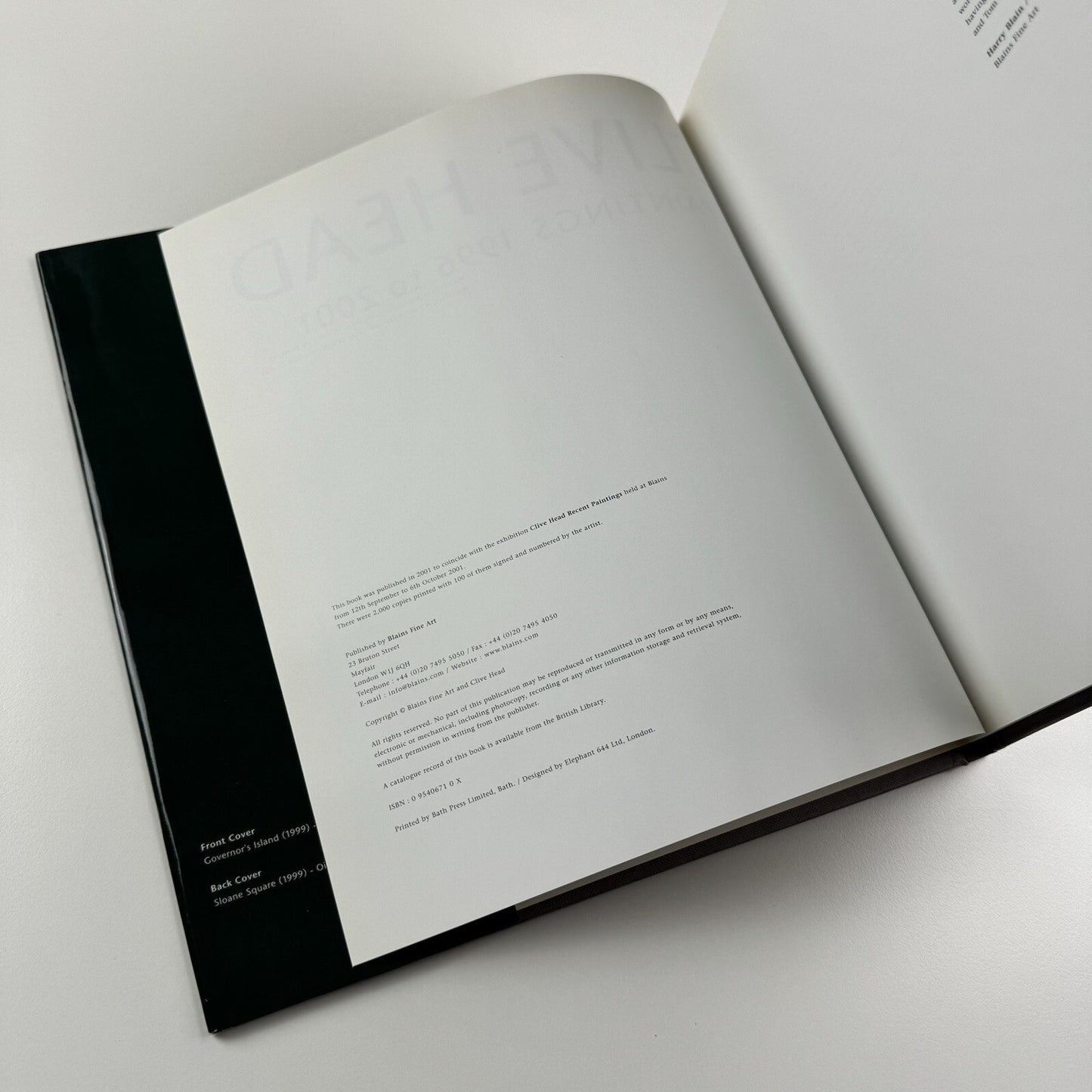 Clive Head Paintings 1996 to 2001 | Blains, London 2001 exhibition catalogue